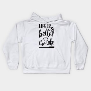 Less Talk More Fishing - Gift For Fishing Lovers, Fisherman - Black And White Simple Font Kids Hoodie